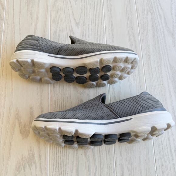 Skechers Men’s Size 12 Go Walk 3 Goga Mat Gray Slip-On Walking Shoes - Picture 6 of 7